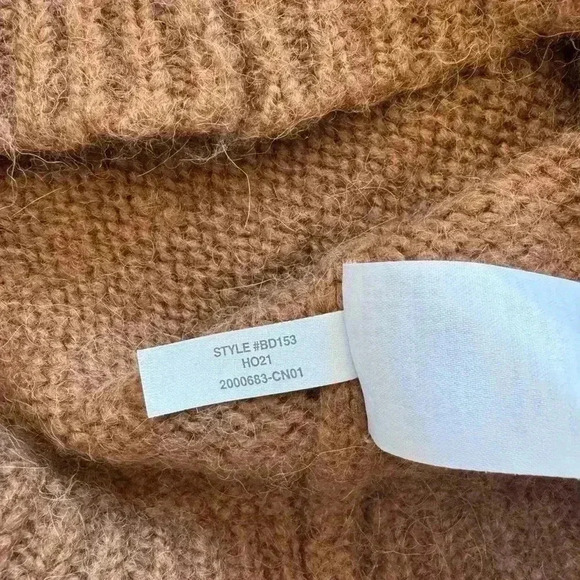 Womens J Crew Chunky Button-Shoulder Crewneck Sweater Alpaca Wool Size XXS Brown - Picture 8 of 8